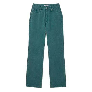 Lacoste Womens/Ladies Natural Dyed Denim Straight Leg Jeans (Green)