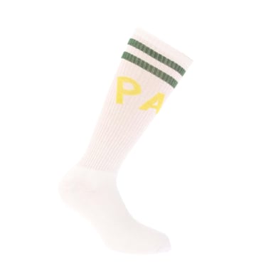 Palm Angels Uniseks Adult College Sokken (Wit/Geel)