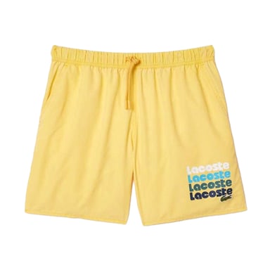 Lacoste Mens Washed Mid Length Swimming Trunks (Yellow)