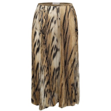 Roberto Cavalli chiffon-tulle leopard printed pleated skirt-'00s