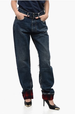 MM8 PENDLETON Blå jeans med hög midja och ullfåll