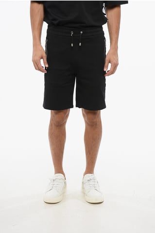 Side Logo Band Jersey Shorts in Black