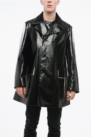 MM4 MM14 Waterdichte trenchcoat met fluwelen kraag in zwart