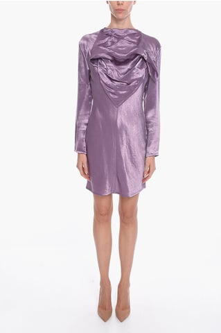 Satin BANDANA Midi Dress in Violet