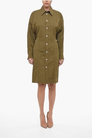 Oversized Shirt Dress in Brown
