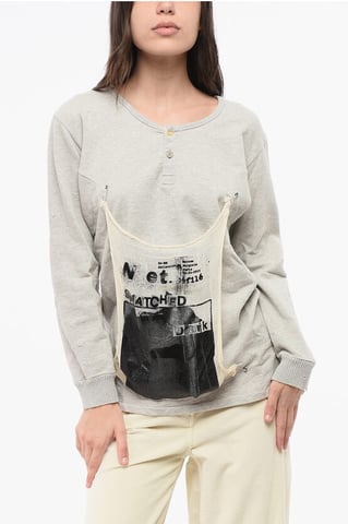 MM1 MM10 Sweatshirt met ronde hals en 2 knopen in grijs