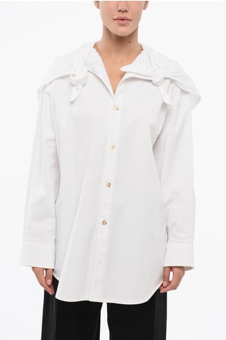 Oversized Shirt with Tied Detailing in White