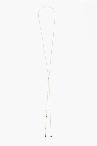 Gold Color Silver Necklace with Stone Pendants in Gold
