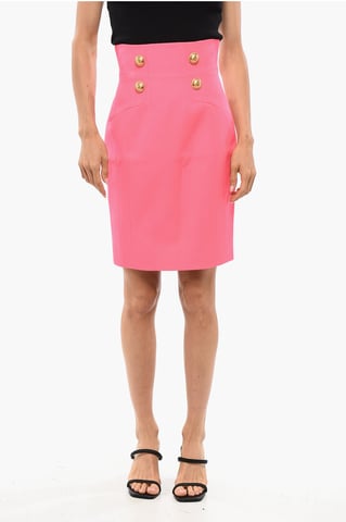Double-breasted Designed Wool Longuette in Pink