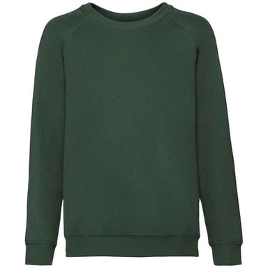 Fruit Of The Loom Childrens/Kids Classic Raglan Sweatshirt (Bottle Green)