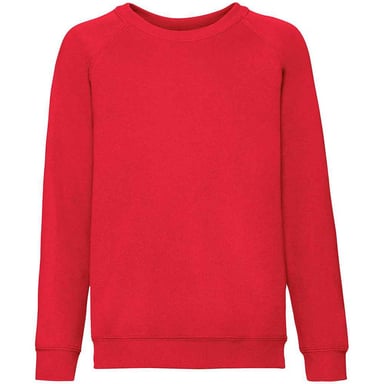 Fruit Of The Loom Childrens/Kids Classic Raglan Sweatshirt (Red)