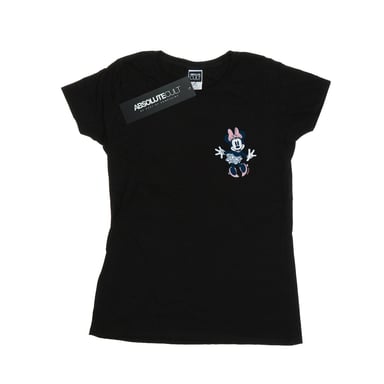 Disney Womens/Ladies Minnie Mouse Dancing Chest Cotton T-Shirt (Black)