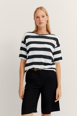 Bugatti Damen Sommerpullover aus leichtem Baumwolle-Leinen-Mix