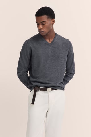 Bugatti Herren Pullover aus feiner Merinowolle