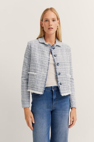 Bugatti Damen Bouclé Jacke mit Knopfleiste