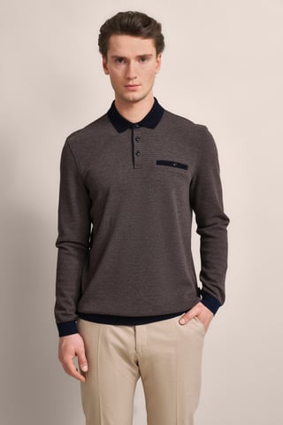 Bugatti Herren Poloshirt mit Strukturkragen