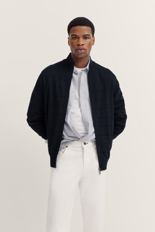 Bugatti Herren Strickjacke mit Reißverschluss