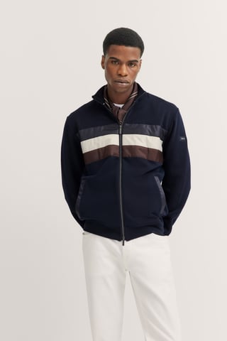 Bugatti Herren Sweatjacke mit Reißverschluss und Stehkragen