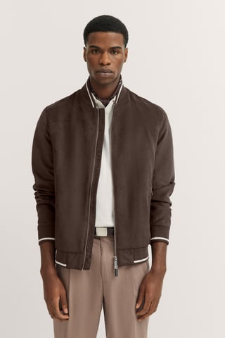 Bugatti Herren Blouson aus wasserabweisendem Velourleder