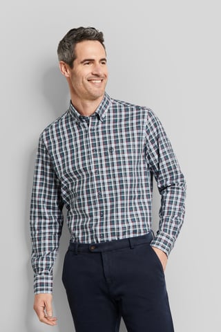 Bugatti Herren Karriertes Hemd mit Button-Down-Kragen