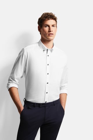 Bugatti Herren Baumwollhemd mit Button-Down-Kragen