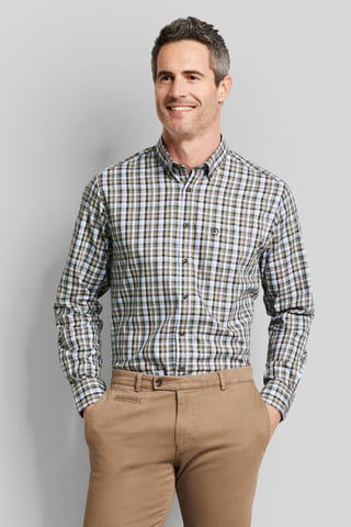 Bugatti Herren Karriertes Hemd mit Button-Down-Kragen