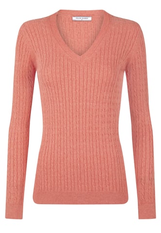 Pullover V-Neck Cable Knit Pullover