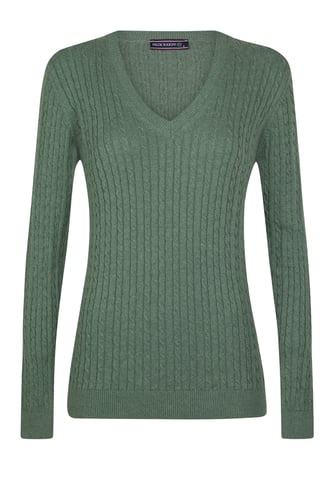 Pullover V-Neck Cable Knit Pullover