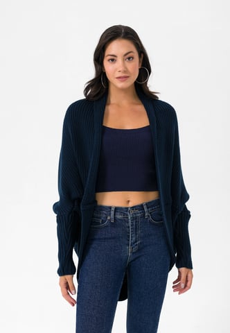 Cardigan Batwing Long Sleeve Cardigan Wool Blended