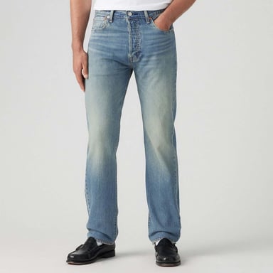 Heren Levis 501 Original Lean Machine Lightweight Jeans in Denim