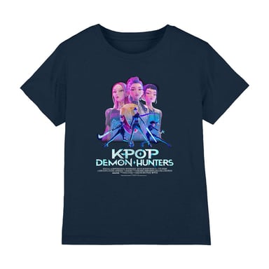 K-Pop Demonjägare Barn Huntrix Huntr/X Poster T-shirt (Marinblå)