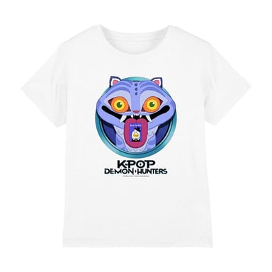 K-Pop Demon Hunters Childrens/Kids Save The Date Derpy Tiger Cartoon T-Shirt (White)