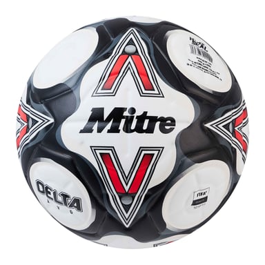 Mitre Delta Evo Voetbal (Wit/zwart/rood)