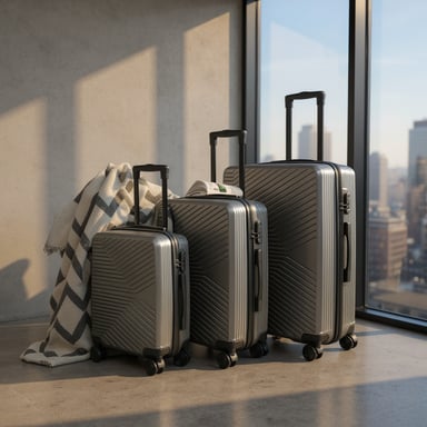 Harde koffer in antracietgrijs, robuuste handbagagekoffer met 8 wielen