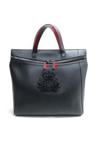 Pre-owned Elegant Leather Tote Bag with Secure Zip Closure