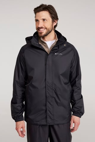 Mens 'Pakka II' Waterproof Packable Breathable Hooded Full Zip Jacket Medium Blue