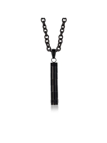 Dkeniz Pendant with chain Stainless steel BLACK PURE-O