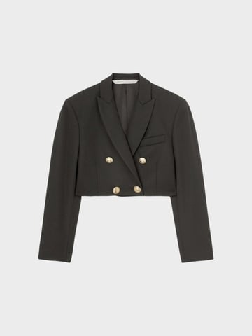 Palm Angels Cropped Blazer Black Gold