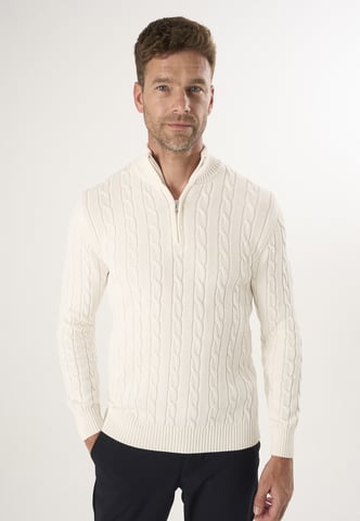 Pullover Cable Knit Half Zipper Pullover