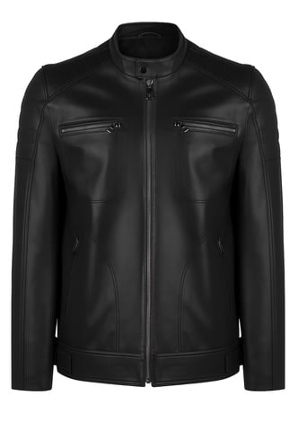 Leather Jacket Full-Zip Leather Classic Jacket
