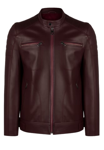Leather Jacket Full-Zip Leather Classic Jacket