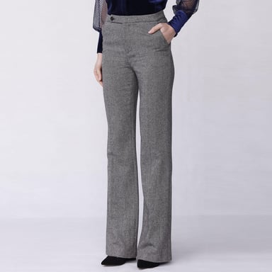 Straight heather grey wollen pants