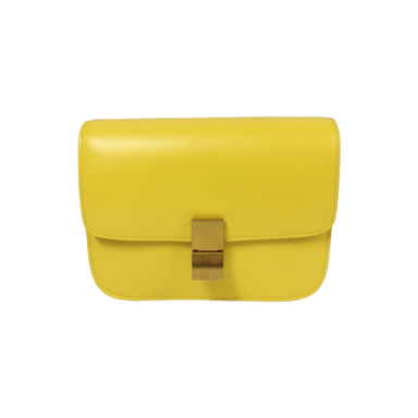 Celine Classic Box Medium Yellow Calfskin