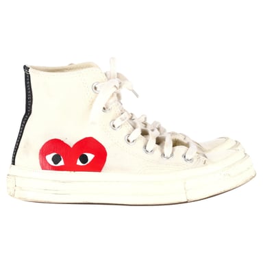 Converse x Comme des Garçons Play 70 Chuck Taylor High Cut Sneakers in Cream Canvas