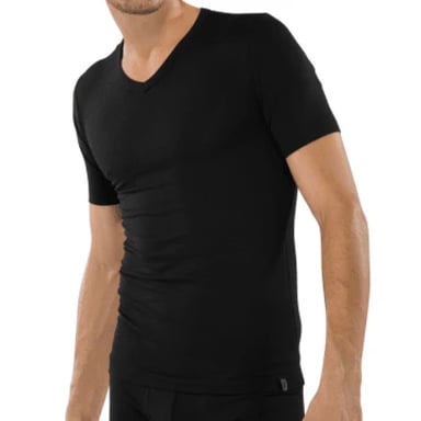 Schiesser 95/5 v-shirt 2-pack 173982 zwart