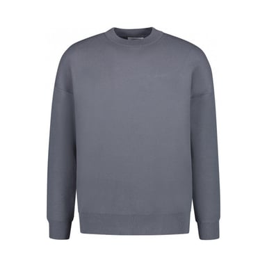 Purewhite - Heren Loose Fit Knitwear Crewneck LS - Blue