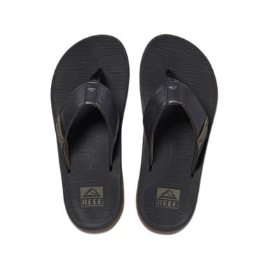 Reef Santa Ana Mens Leather Toe-Post Flip-Flops black