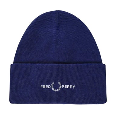 Fred Perry Unisex Adult Graphic Logo Beanie (French Navy)