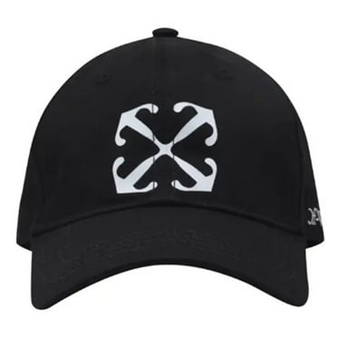 Off-White Arrow Cotton Baseball Cap (Black)