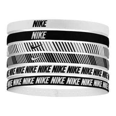 Nike Printed Flex Classic Headband (Pack of 6) (White/Black)